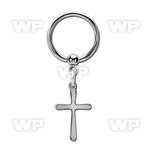 bcrscrs 316l steel ball closure ring 16g w plain simple cross