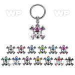 bcrssk4 steel bcr 1.2mm w a crystal studded skull w crossed bone