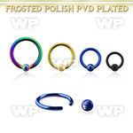 bcrt14f4 anodized steel ball closure ring, 14g w 4mm frosted ball