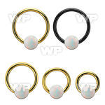 bcrt14o6 pvd plated 316l steel bcr 14g w 6mm synthetic opal ball