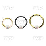 bcrt18o4 pvd plated 316l steel bcr 18g w 4mm synthetic opal ball