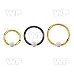 bcrt20o3 pvd plated 316l steel bcr 20g w 3mm synthetic opal ball