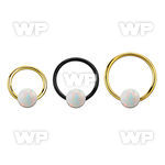 bcrt20o5 pvd plated 316l steel bcr 20g w 5mm synthetic opal ball