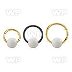 bcrt20o6 pvd plated 316l steel bcr 20g w 6mm synthetic opal ball