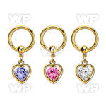 bcrtgz4 anodized steel ball closure ring 1.6mm dangling heart cz