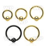 bcrtm pvd plated 316l steel ball closure ring with a 5mm ball