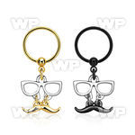 bcrts507 anodozed steel bcr w dangling mustache w glasses