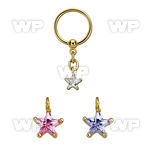 bcrtsz3 gold steel bcr 1.2mm w prong set star shaped cz stone