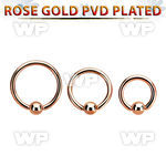 bcrtt rose gold plated 316l steel ball closure ring w 4mm ball