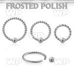 bcw18f3 ball closure ring 1mm twisted wire w 3mm frosted ball