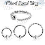 bedr18w surgical steel fixed bead ring in twisted wire design