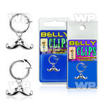 blcp517 fake belly clip w a dangling happy mustache design