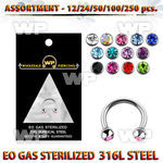 blk487 eo gas sterilized piercing surgical steel circular barbell 3mm