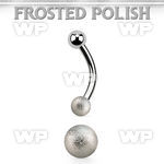 bne1fo steel eyebrow banana w lower 3mm frosted steel ball