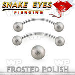 bnefo5l steel snake eye piercing banana w 5mm frosted steel ball