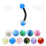 bnetop3 anodized steel eyebrow banana w 3mm synthetic opal balls