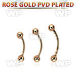 bnettb4 rose gold steel eyebrow banana w 2 4mm balls