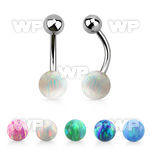 bnop6 316l steel belly banana w lower 6mm synthetic opal ball