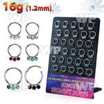 board w steel hinged segment rings 16g w mix crystals