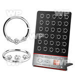 brnhm49 board silver septum seamless ring with cz in clear color