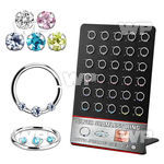 brnhm50 board w silver septum seamless ring with cz in mix color