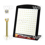 brs125 display w gold plated steel nose bones w 2mm clear czs