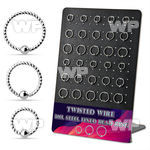 brsel14 board w 30 steel fixed bead ring w twisted wire design