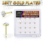 bxfr16gc 18k gold plated 925 silver nose bones 3mm ferido glued half ball resin cover