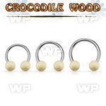 cbcr5 organic circular barbell w 2 5mm crocodile wood balls