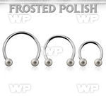 cbefo4l xxl steel circular barbell 16g w 4mm frosted steel ball