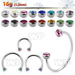 cbehjb3l xxl steel circular barbell, 16g w 3mm half jewel balls