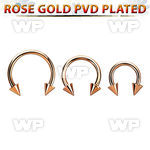 cbettcn rose gold plated 316l steel circular barbell w 3mm cones