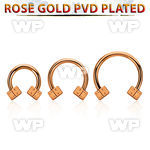 cbettd25 rose gold steel circular barbell w 2 2.5mm dices