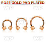 cbettdi rose gold steel circular barbell w 2 3mm dices