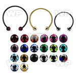 cbmtmj5l xxl anodized steel cbr, 14g w 5mm multi jewel balls