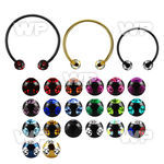 cbmtmj6l xxl anodized steel cbr, 14g w 6mm multi jewel balls