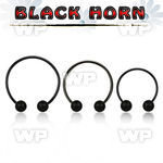 cbmtwk8l xxl anodized steel cbr, 14g w 8mm black horn wood balls