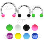 cbsab5l xxl steel circular barbell, 14g w 5mm solid color balls