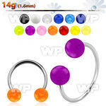 cbuvb5l xxl steel circular barbell, 14g w 5mm uv balls