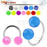 cbuvb8l xxl steel circular barbell, 14g w 8mm uv balls