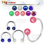 cbvbab8l xxl steel circular barbell, 14g w 8mm ab acrylic balls