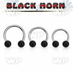 cbwk5 organic circular barbell w 2 5mm black horn balls