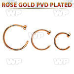 clttns20 rose gold pvd plated 316l steel fake nose clips