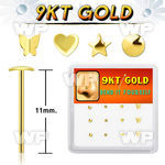 d9gys23 box with 9kt gold bend it nose studs with mix plain tops