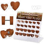 dacb235 display w 24 sawo wood fake plug in heart shape