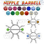 daumep0 sun shaped janet jackson type nipple shield surgical stee nipple piercing