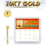 dginb5 10kt gold nose bone with 1.5mm ball shaped top