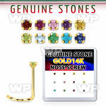 dgsc8 box w 14kt gold nose screws w 2mm genuine gemstones