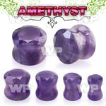 di36 amethyst stone double flared plug faceted cut