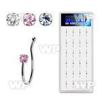 dncl11 box w 24 silver fake nose clips with 2mm color cz